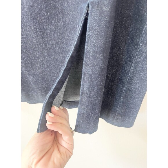 Lauren Ralph Lauren Denim Skirt 16 XL Split Front Pencil Cotton Lace Up Western - Picture 6 of 9